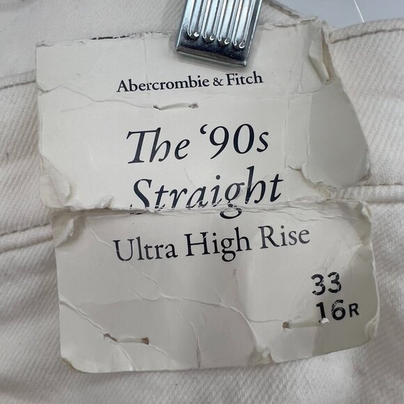 Abercrombie & Fitch The '90s Straight Ultra High Rise Jeans Size 33/16R NWT - Picture 9 of 13